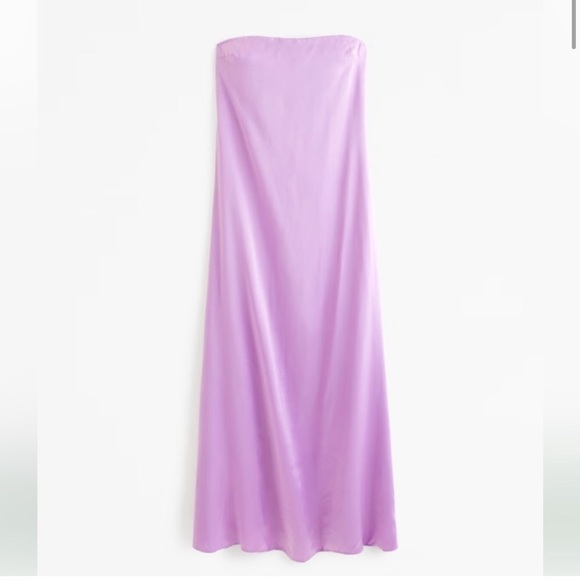 Abercrombie & Fitch Dresses & Skirts - Abercrombie & fitch purple satin strapless trapeze maxi dress